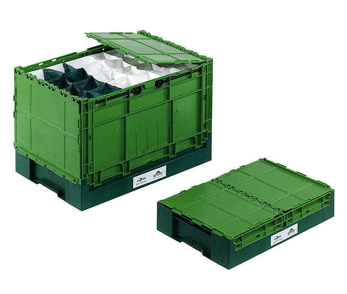 Skladací kontajner Clever-Move-Box 600 x 400 x 393 mm - Skladací plastový kontajner na bezpečnú prepravu vášho tovaru - Clever Move Box