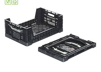Skladací box Clever-Box 600 x 400 x 235 mm - Plastový skladací kontajner na logistiku čerstvých potravín