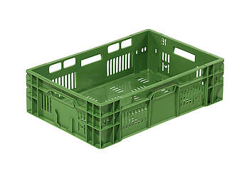 Plastové boxy na ovocie a zeleninu ažurové 600 x 400 x 170 mm - Plastová nádoba s perforáciou na prepravu ovocia a zeleniny s objemom 32 litrov
