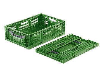 Predbežný skladací box Clever-Fresh-Box 600 x 400 x 180 mm - Clever Fresh Box Advance - Robustný a skladací prepravný kontajner pre potravinársky priemysel