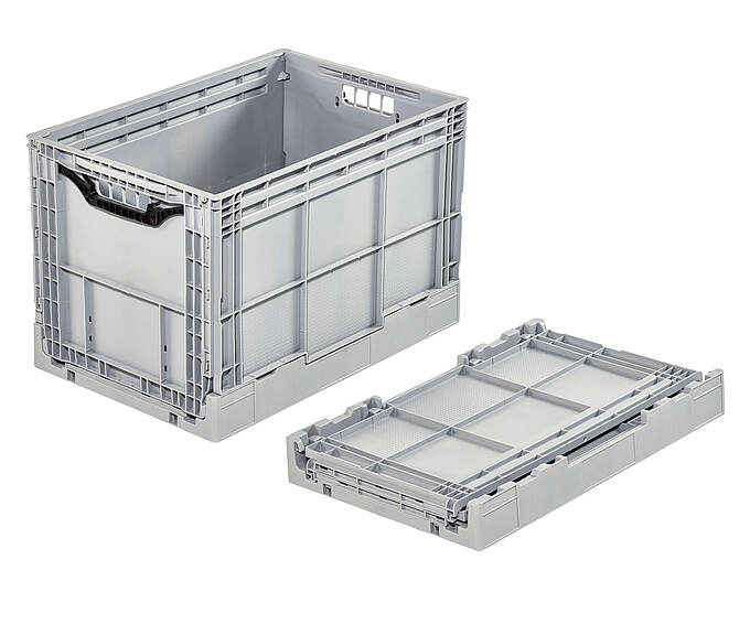 Skladací kontajner Clever-Retail-Box 600 x 400 x 400 mm - Plastový skladací box pre elektronický obchod - Clever-Retail-Box