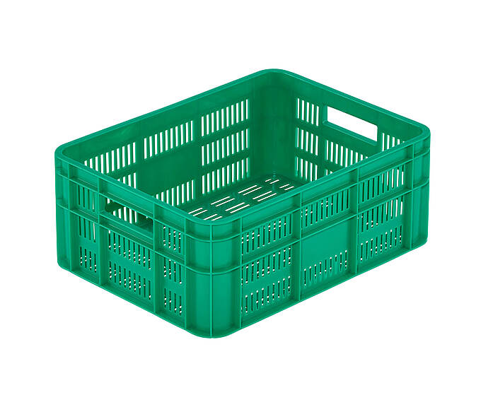 Malé plastové boxy na ovocie a zeleninu 400 x 300 x 160 mm - Malá perforovaná plastová nádoba na ovocie a zeleninu - model A/A-160