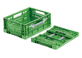Skladací box Clever-Box 400 x 300 x 160 mm - Plastový skladací box na logistiku čerstvých potravín - Clever-Box