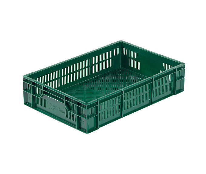 Plastové boxy na ovocie a zeleninu ažurové 600 x 400 x 140 mm - Plastový box na ovocie: ideálny na prepravu jahôd, malín, čerešní