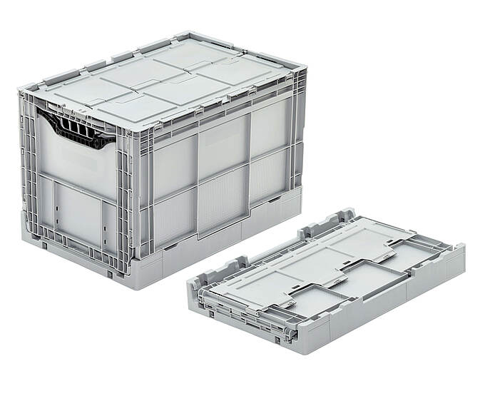 Skladací kontajner Clever-Retail-Box 600 x 400 x 400 mm - Plastový skladací box pre elektronický obchod - Clever-Retail-Box