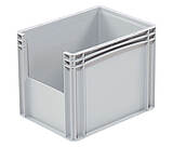 Plastové nádoby s kontrolným okienkom basicline Celoplastový kontajner s kontrolným okienkom - séria basicline 400 x 300 x 320 mm