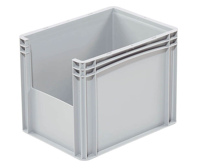 Plastové nádoby s kontrolným okienkom basicline 400 x 300 x 320 mm - Celoplastový kontajner s kontrolným okienkom - séria basicline