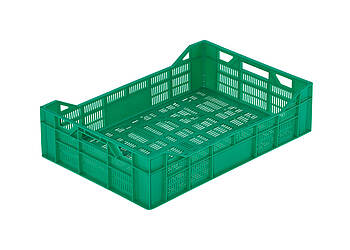 Plastové boxy na ovocie a zeleninu ažurové 600 x 400 x 150 mm - Kontajner R-150 - robustné a spoľahlivé riešenie na skladovanie ovocia, zeleniny a húb