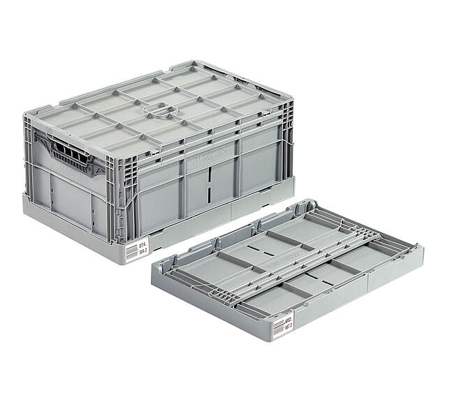 Skladací kontajner 600 x 400 x 285 mm - Skladací kontajner so základňou miniload